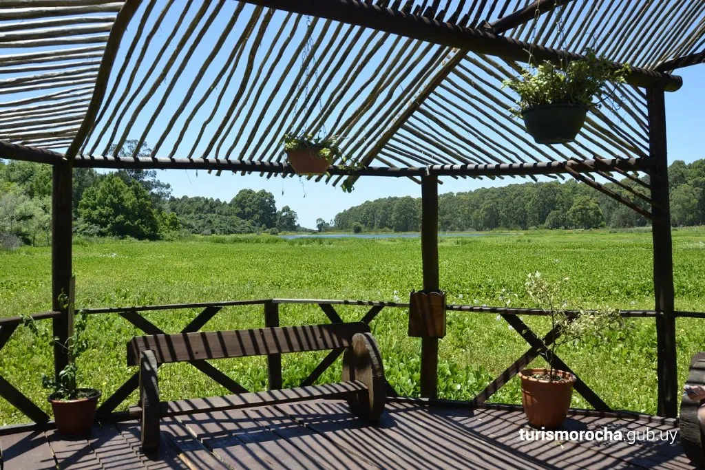 Wooden lookout over the Laguna de Peña