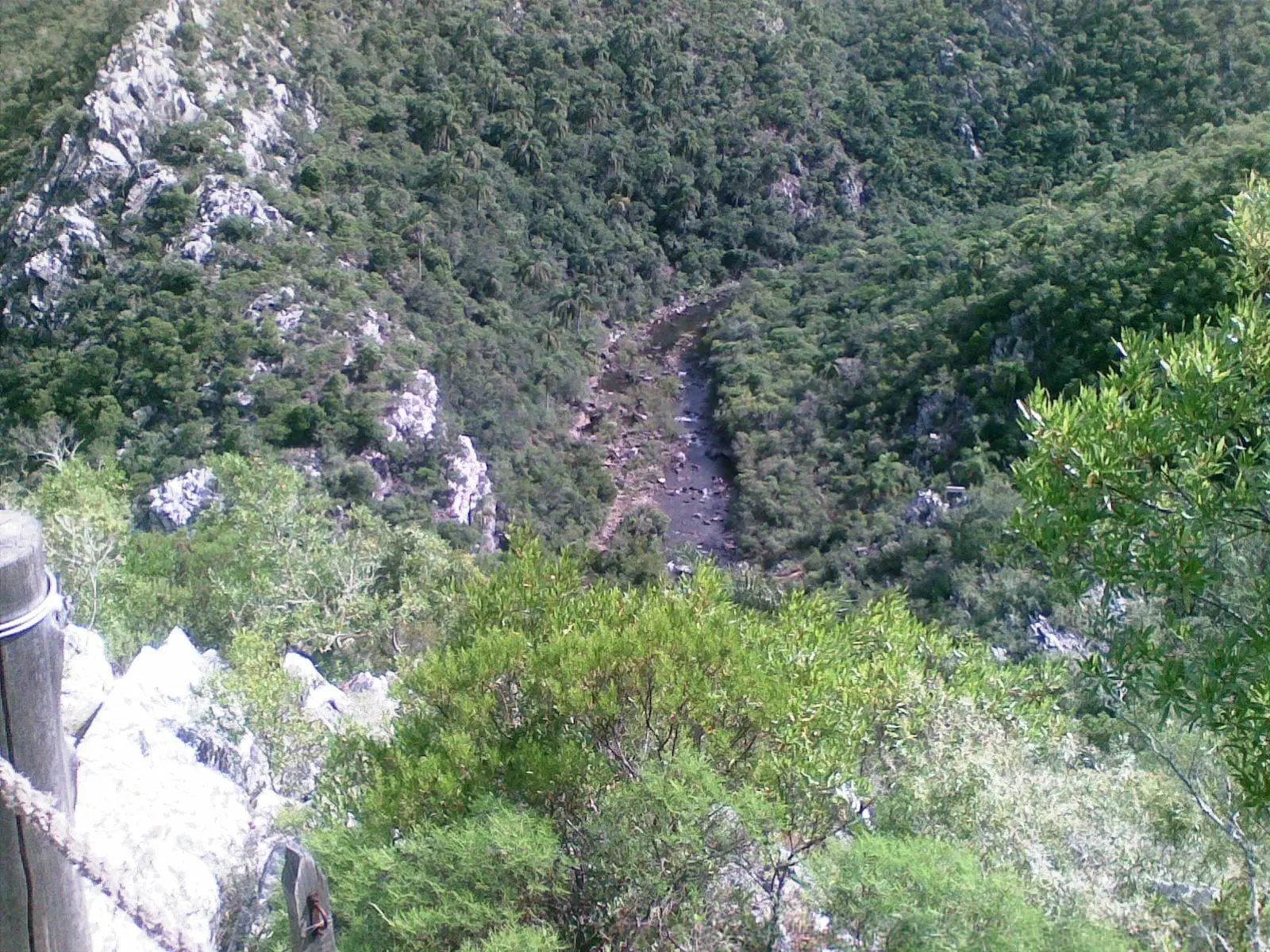 Vista de la quebrada desde el mirador.